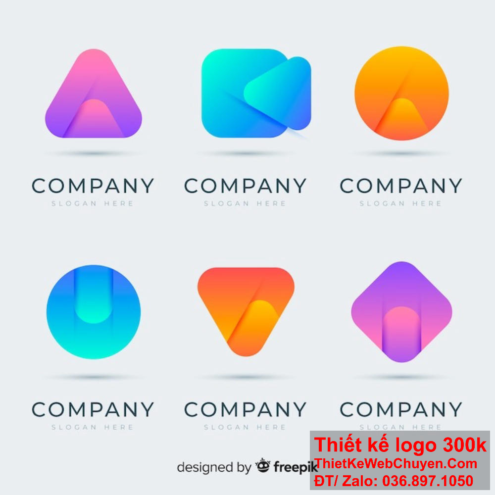 Một logo sáng tạo với hình dạng tam giác. Sự sáng tạo hiển lộ qua hình tam giác trên logo.