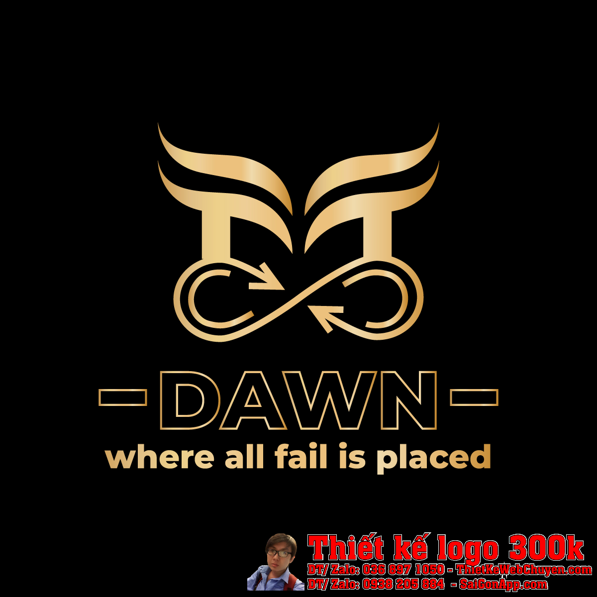 Thiết kế logo khách sạn DAWN trên ấn phẩm văn phòng