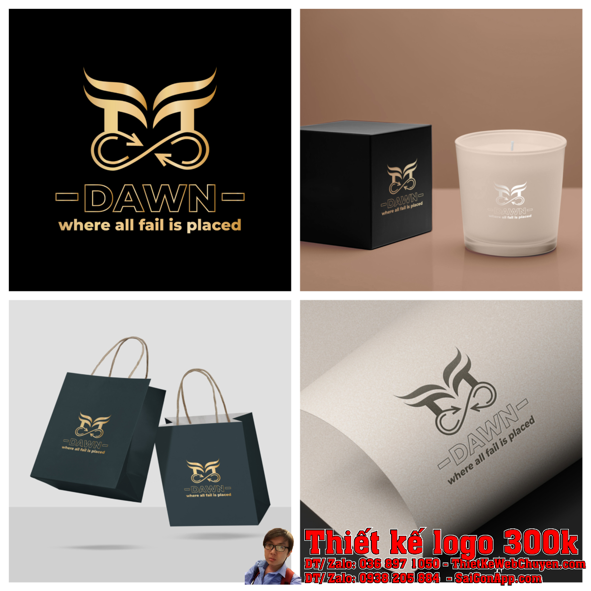 Toàn cảnh Thiết kế logo khách sạn DAWN