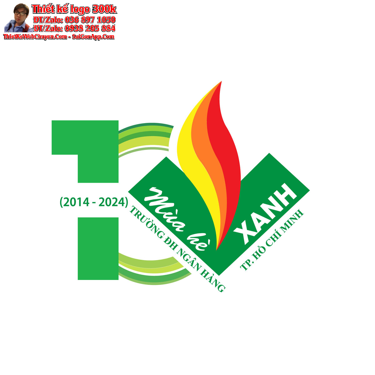 Thiết kế logo kỉ niệm 10 năm Mùa Hè Xanh Trường Đại học Ngân hàng TP.HCM