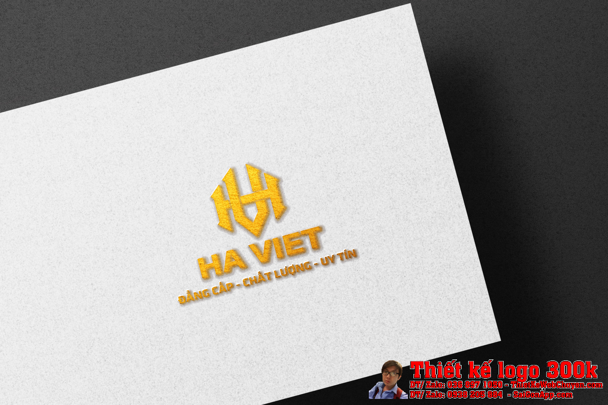Thiết kế logo kiến trúc công ty TNHH DVTM HA VIET Ứng dụng Thiết kế logo kiến trúc công ty TNHH DVTM HA VIET trên bảng hiệu