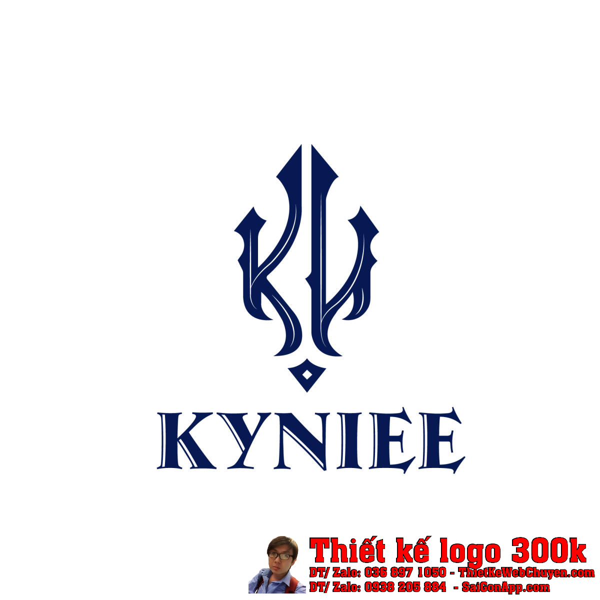 Thiết kế logo lĩnh vực kinh doanh KYNIEE Thiết kế logo lĩnh vực kinh doanh KYNIEE với ngọn giáo và chữ KYNIEE