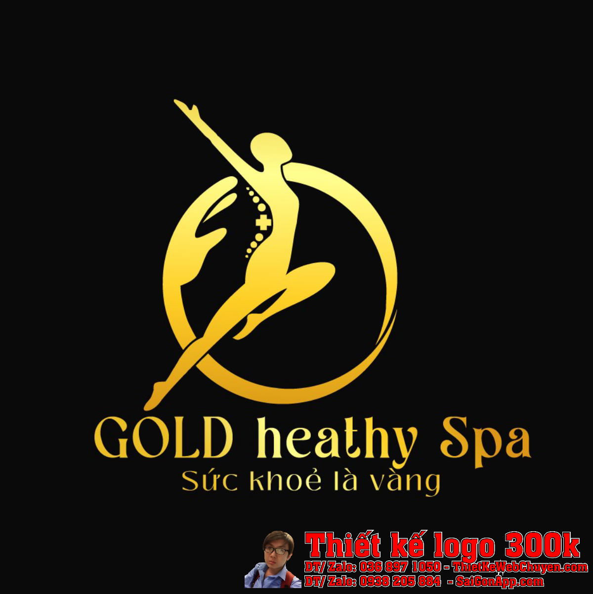 Thiết kế logo massage GOLD heathy Spa Thiết kế logo massage GOLD heathy Spa