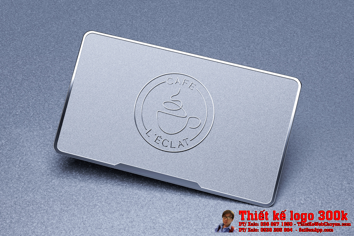 Ứng dụng Thiết kế logo ngành FB LÉclat Café trên menu