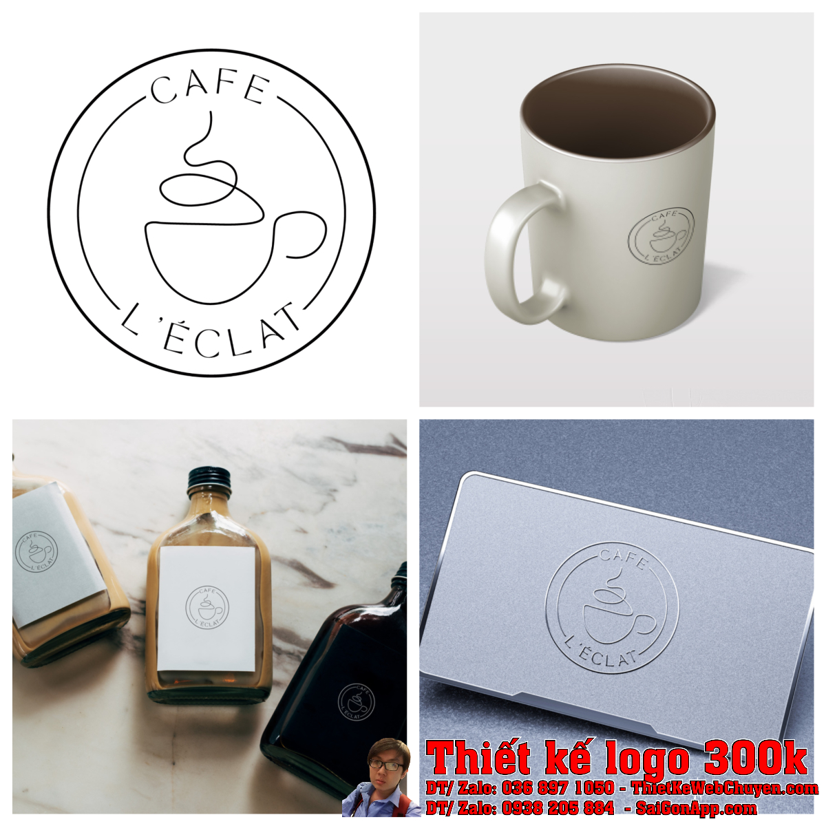 Toàn cảnh Thiết kế logo ngành FB LÉclat Café