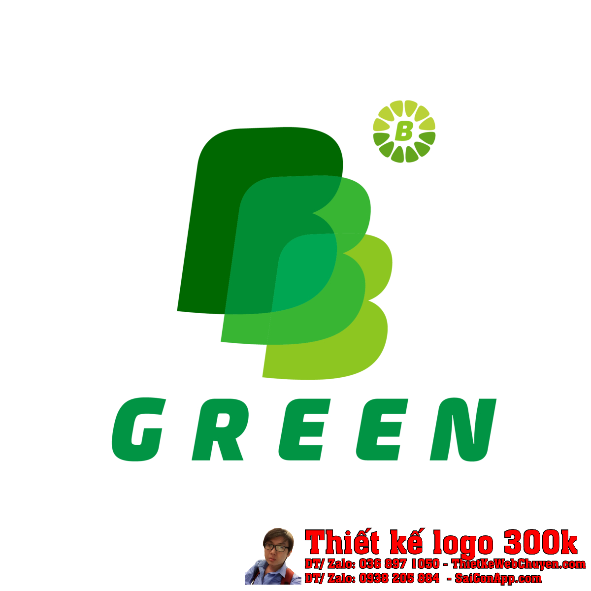 Thiết kế logo ngành cồn: Công ty 3B Green - Phối cảnh chính