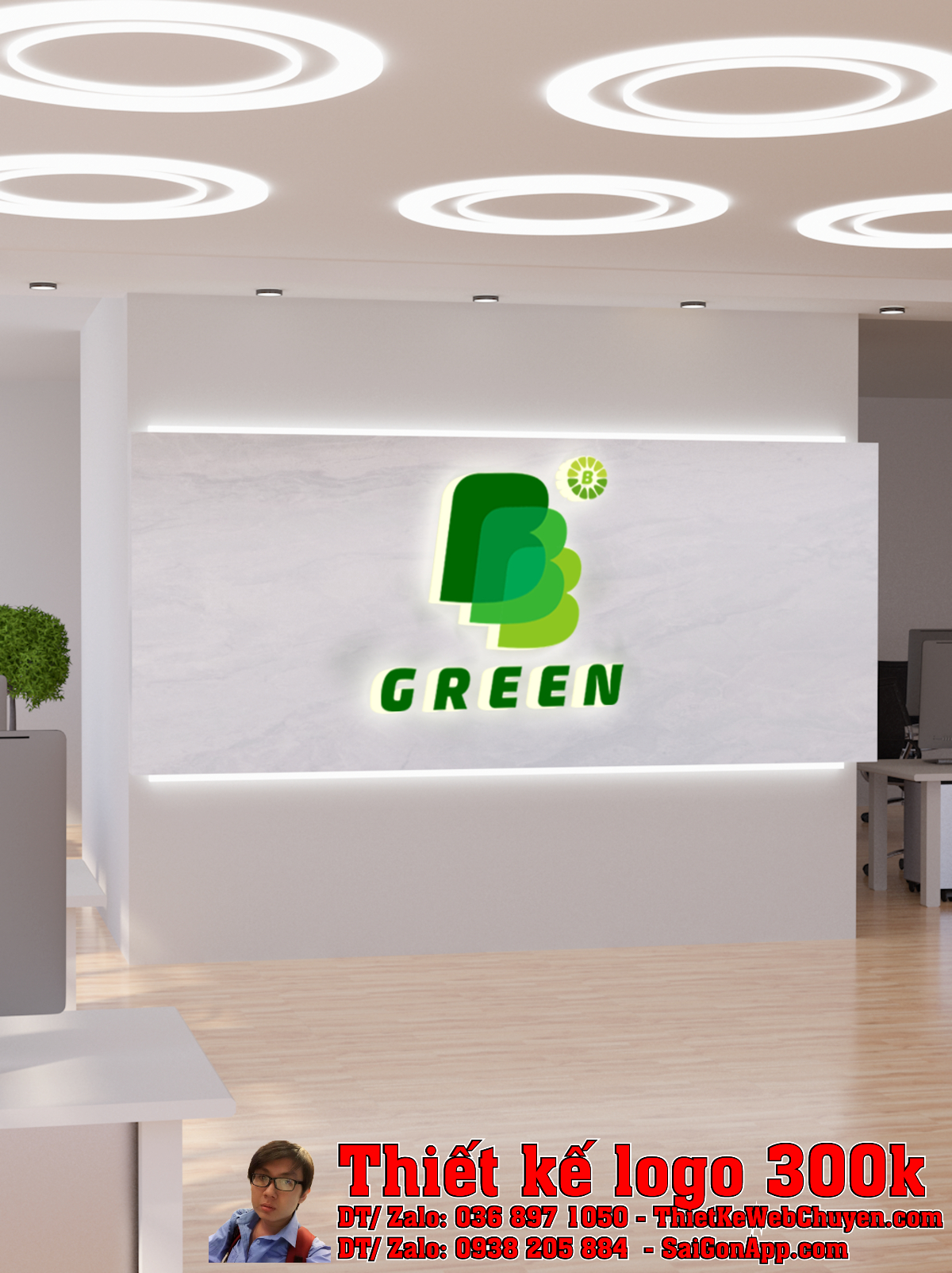 Thiết kế logo ngành cồn: Công ty 3B Green - Biển hiệu