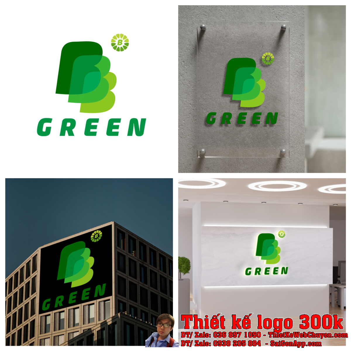 Thiết kế logo ngành cồn: Công ty 3B Green - Tổng thể