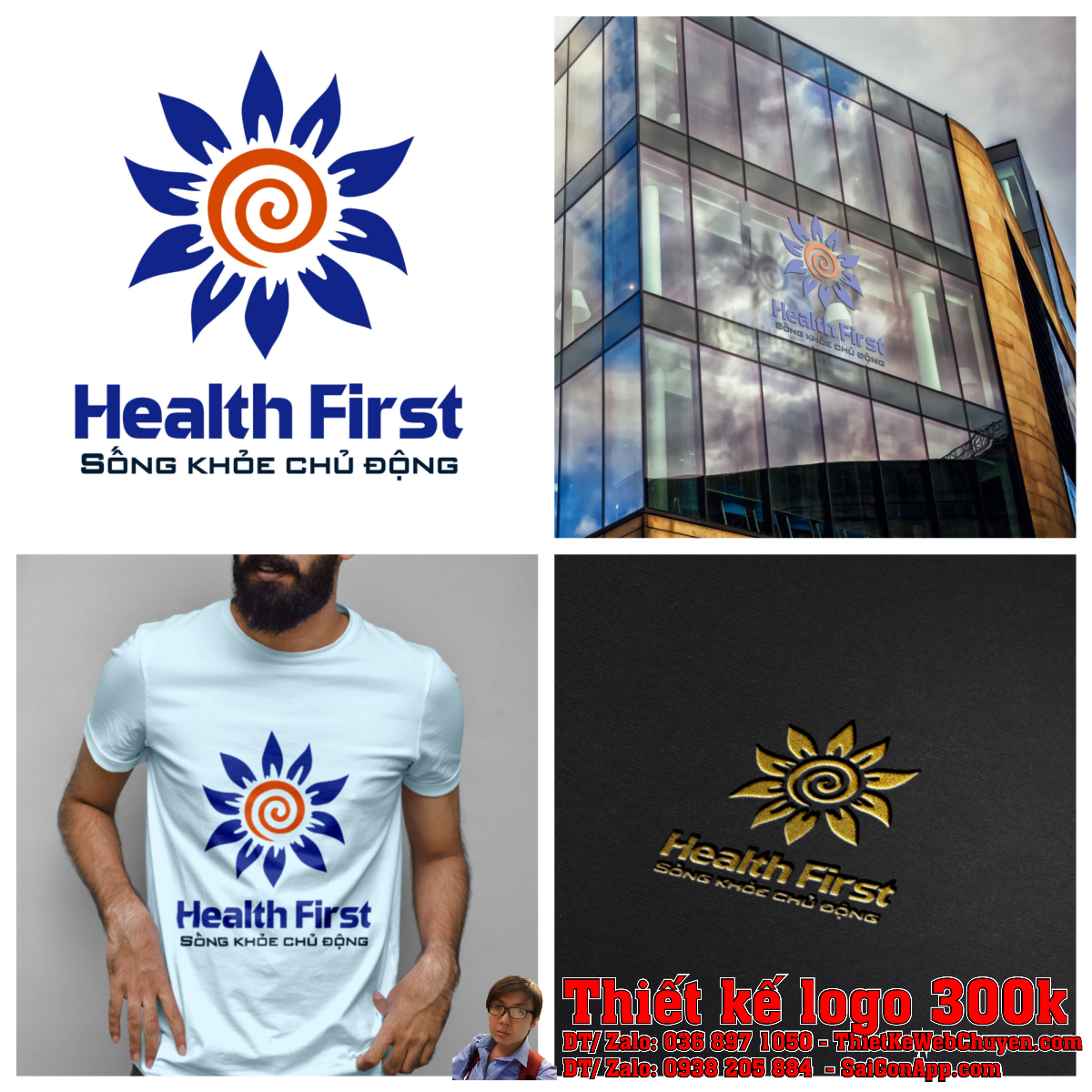 Tổng thể dự án Thiết kế logo nhà đào tạo sức khỏe Health First