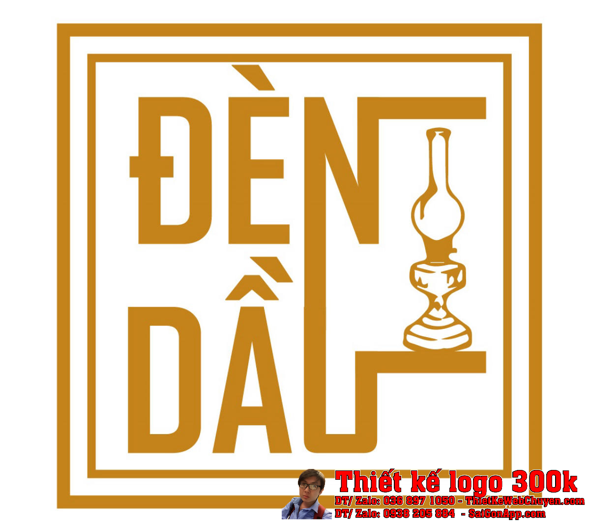 Thiết kế logo nhà hàng cơm niêu ĐÈN DẦU - Biểu tượng ẩm thực truyền thống