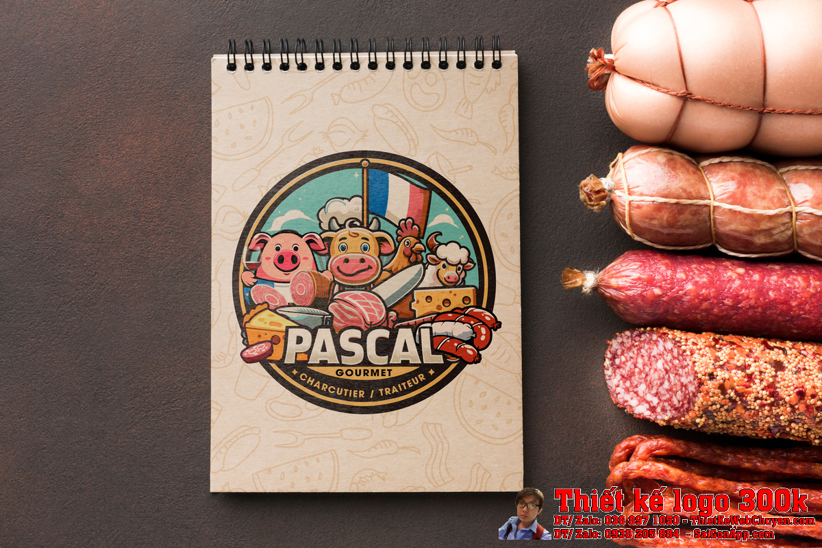 Chi tiết biểu tượng động vật trong thiết kế logo nhà hàng món Tây Pascal