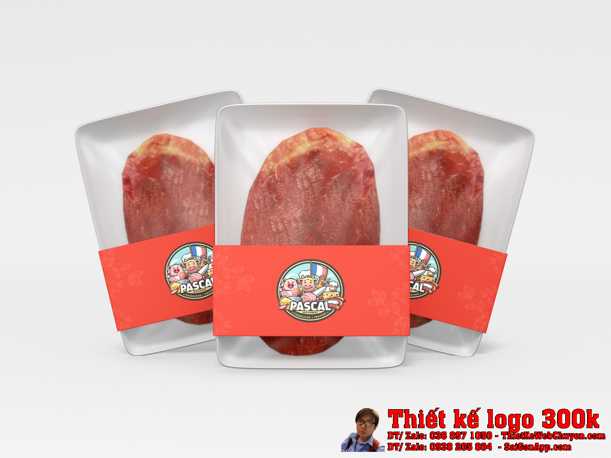 Ứng dụng thiết kế logo nhà hàng món Tây Pascal trên bảng hiệu