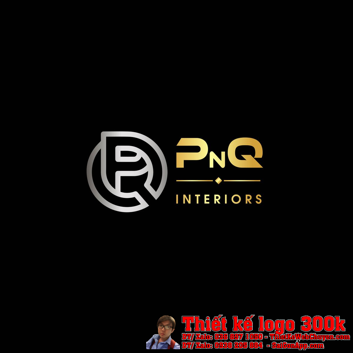 Thiết kế logo nội thất PnQ Interiors Thiết kế logo nội thất PnQ Interiors