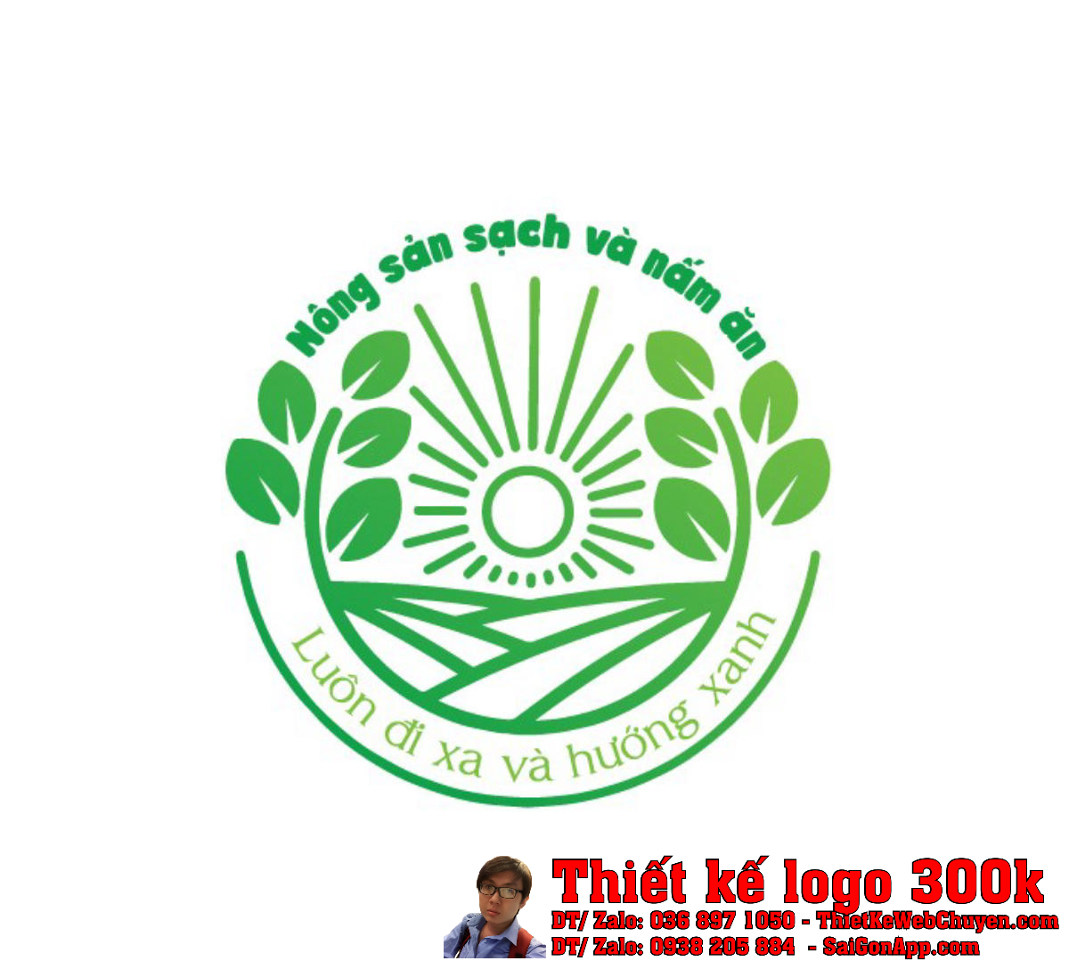 Thiết kế logo nông sản sạch và nấm ăn