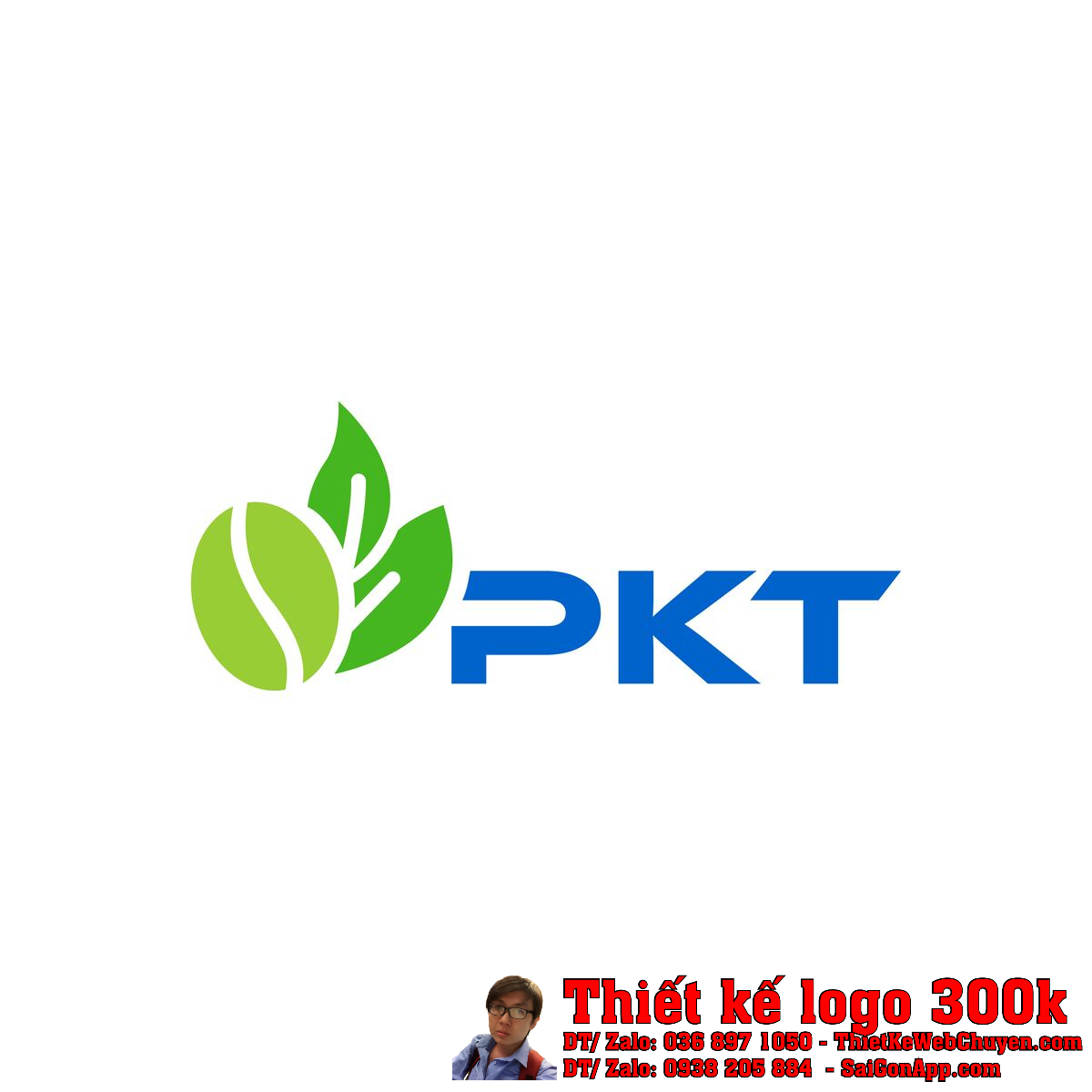 Thiết kế logo nông sản thực phẩm cà phê PKT mẫu 1