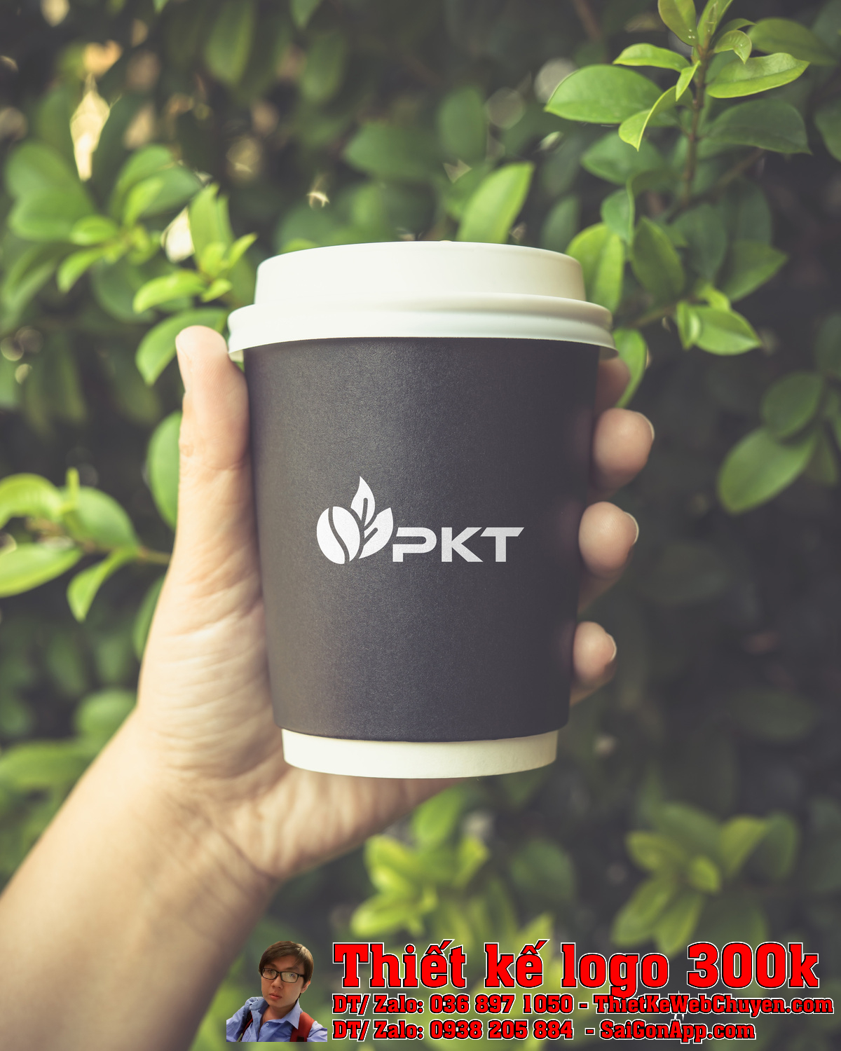 Thiết kế logo nông sản thực phẩm cà phê PKT mẫu 4