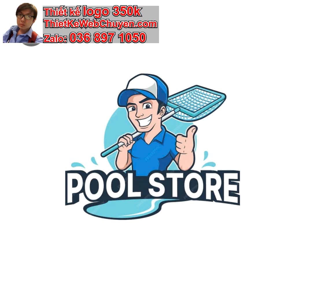 Thiết kế logo online Dịch vụ làm sạch hồ bơi