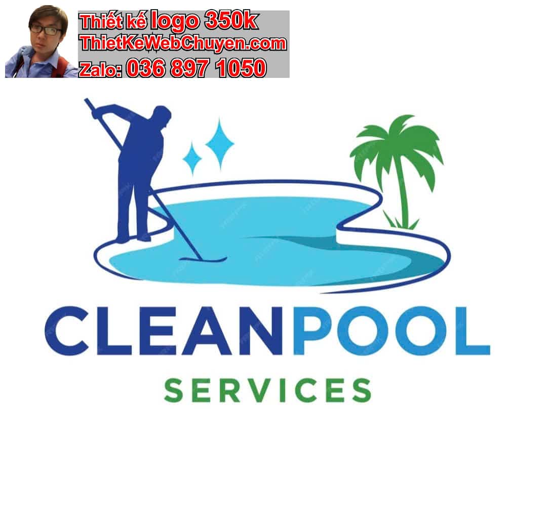 Thiết kế logo online Dịch vụ làm sạch hồ bơi