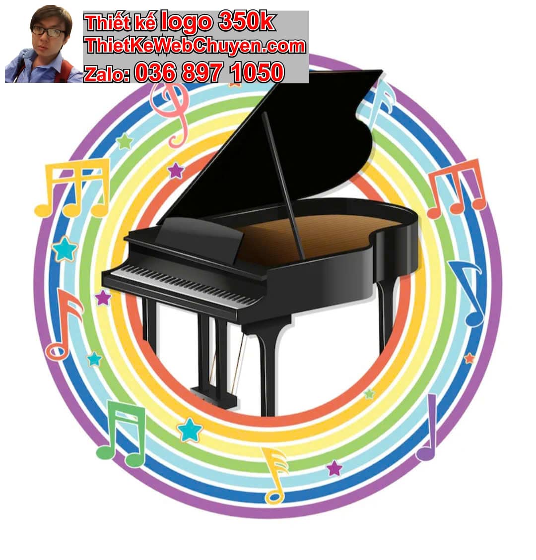 Thiết kế logo online Lớp dạy đàn Piano Keyboard Band nhạc