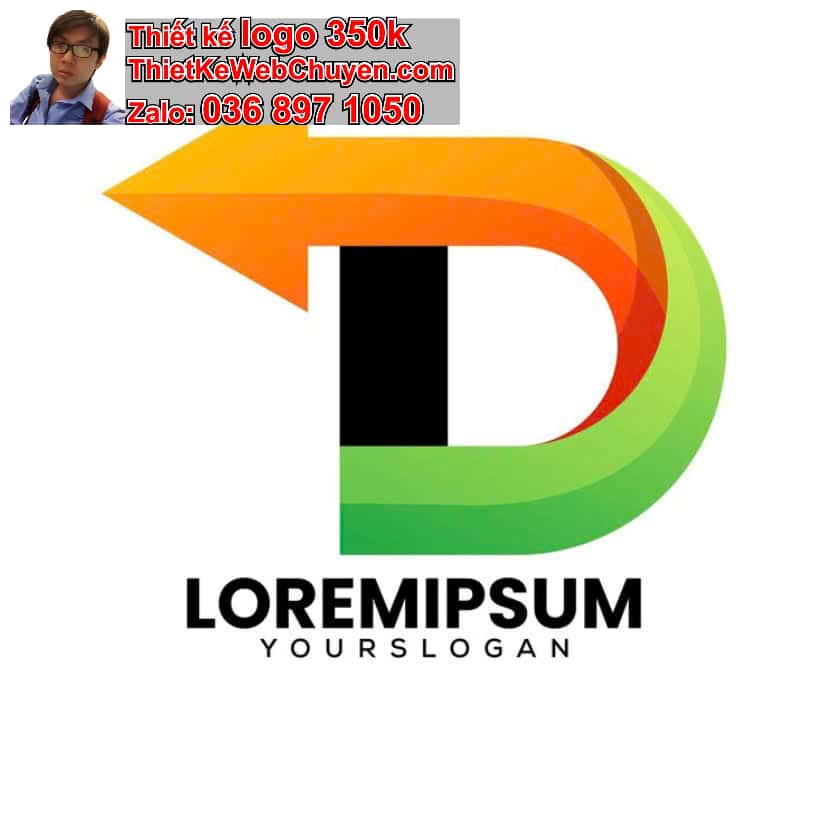 Thiết kế logo online chữ D cách điệu 