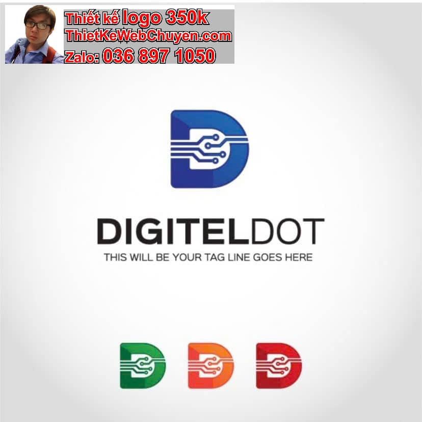 Thiết kế logo online chữ D cách điệu 