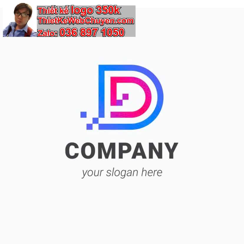 Thiết kế logo online chữ D cách điệu