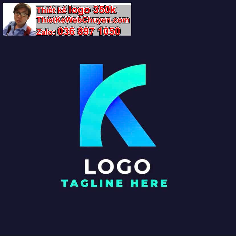 Thiết kế logo online chữ K cách điệu
