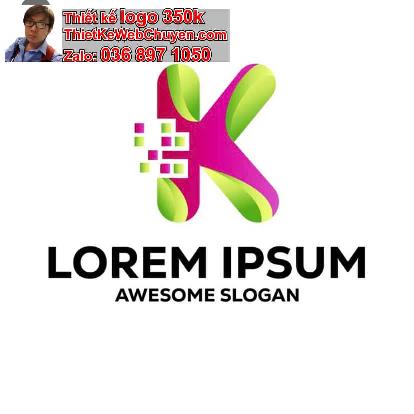 Thiết kế logo online chữ K cách điệu