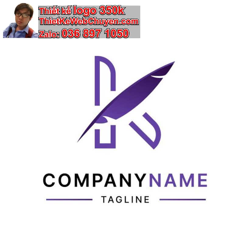Thiết kế logo online chữ K cách điệu