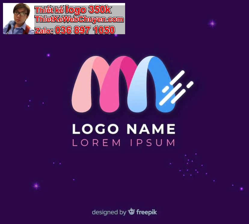 Thiết kế logo online chữ M cách điệu