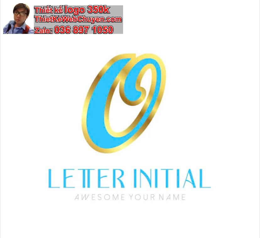 Thiết kế logo online chữ O cách điệu