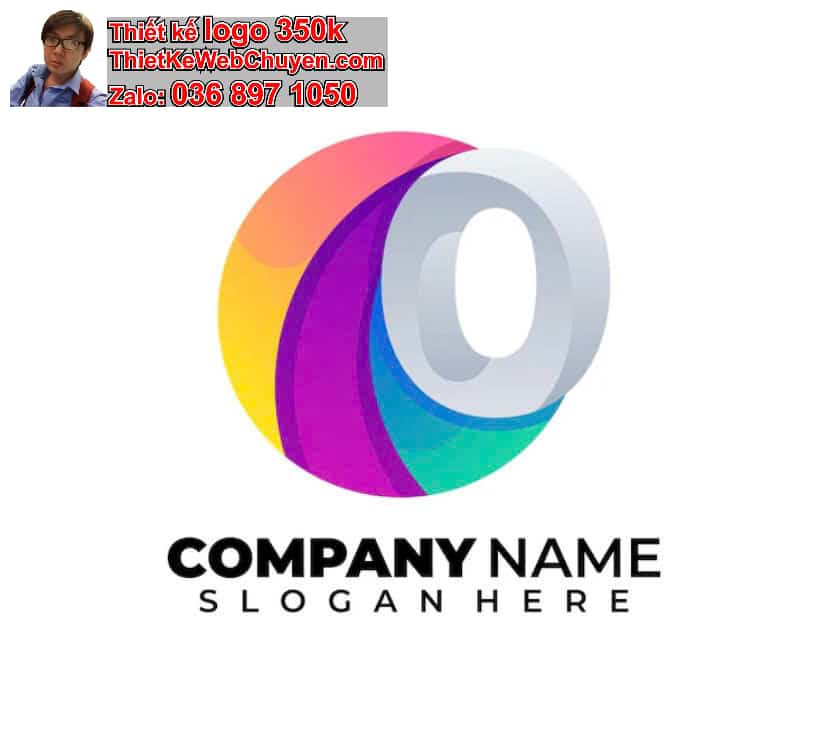 Thiết kế logo online chữ O cách điệu