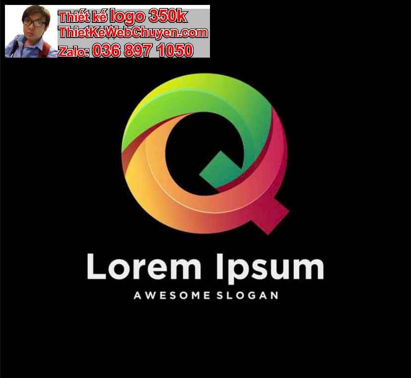 Thiết kế logo online chữ Q cách điệu