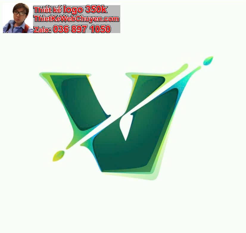 Thiết kế logo online chữ V cách điệu