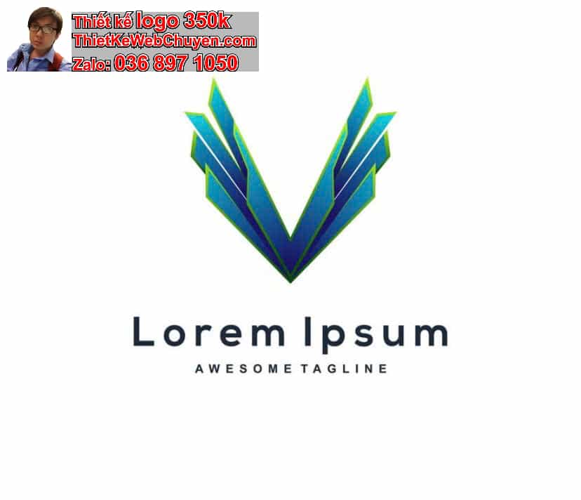 Thiết kế logo online chữ V cách điệu