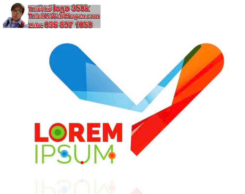 Thiết kế logo online chữ V cách điệu