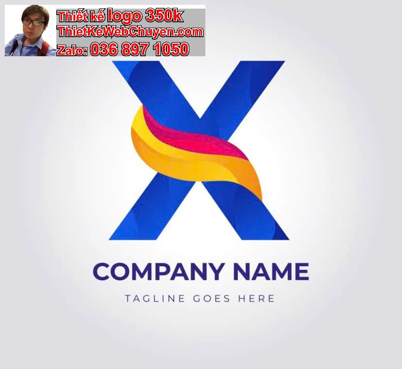 Thiết kế logo online chữ X cách điệu