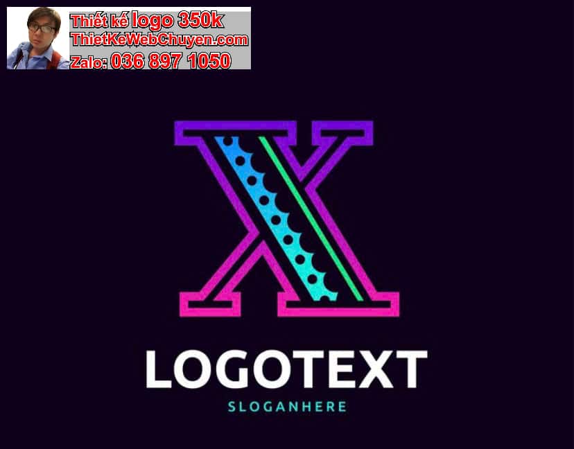 Thiết kế logo online chữ X cách điệu