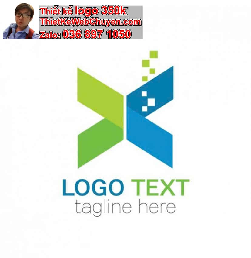 Thiết kế logo online chữ X cách điệu