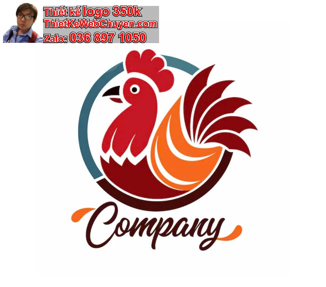 Thiết kế logo online con gà 