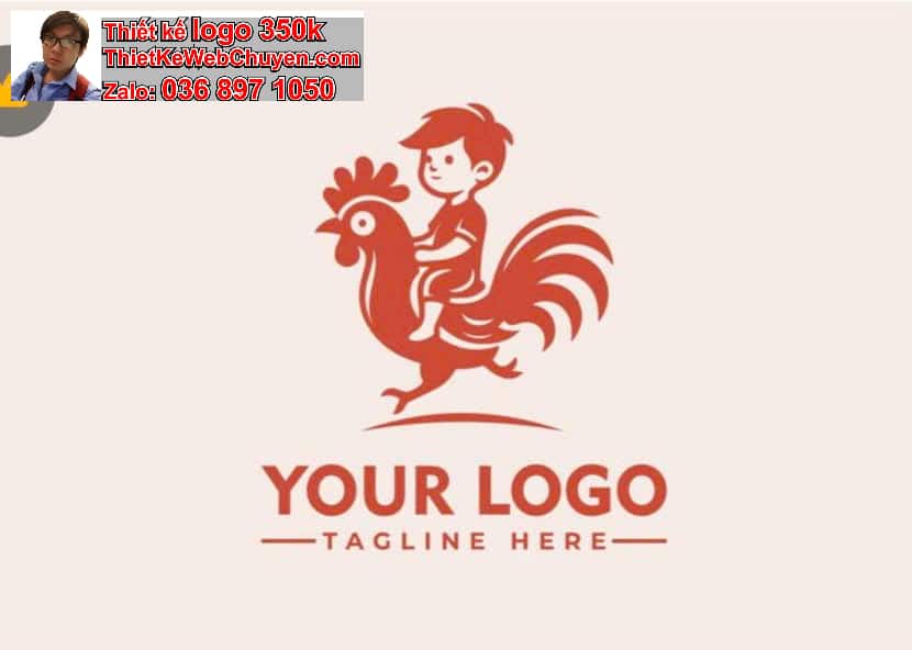 Thiết kế logo online con gà 
