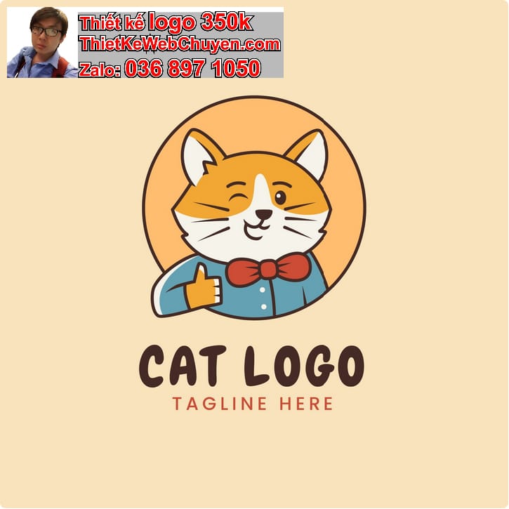 Thiết kế logo online con mèo