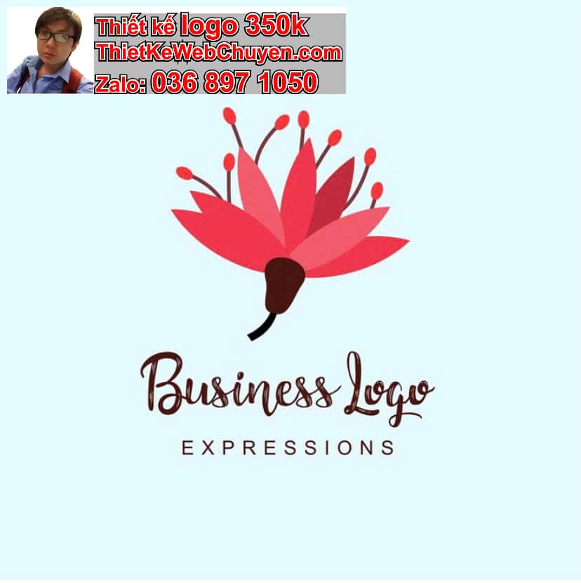Thiết kế logo online hoa phượng đỏ 