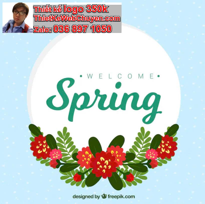 Thiết kế logo online hoa phượng đỏ