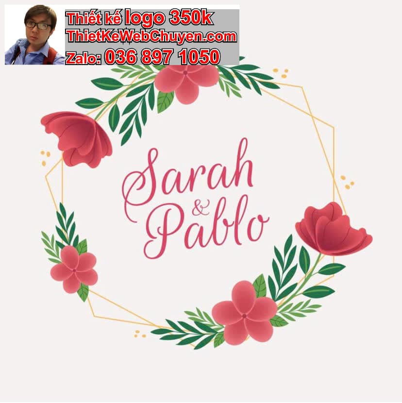 Thiết kế logo online hoa phượng đỏ