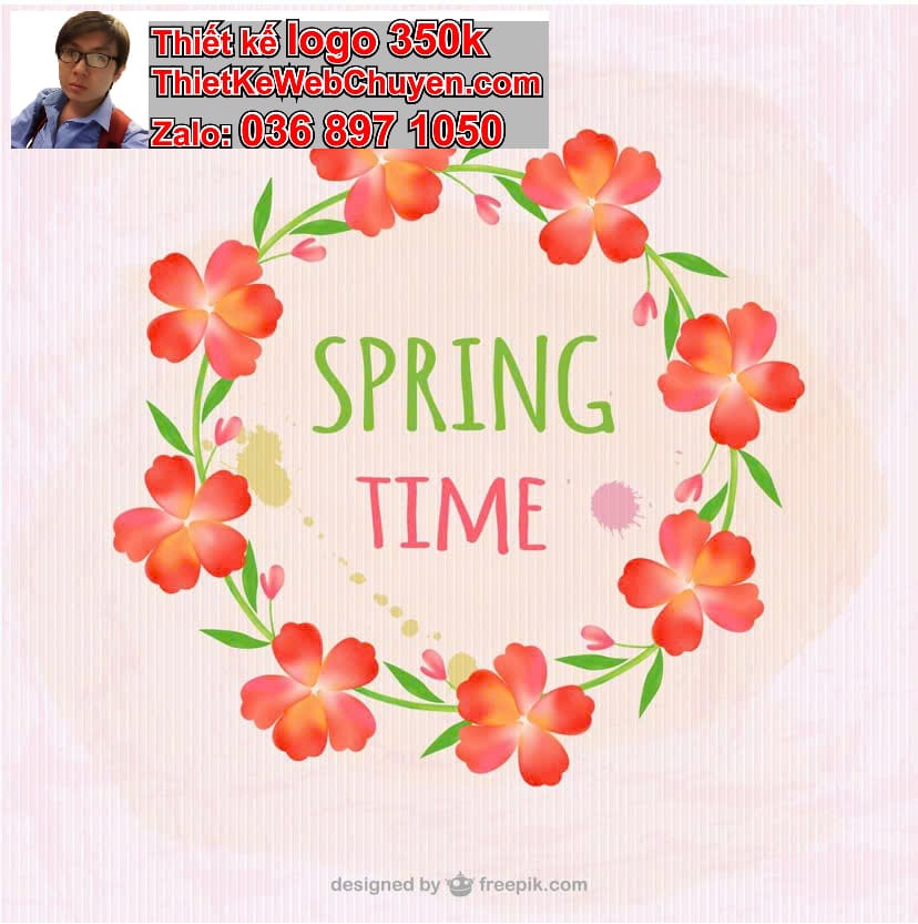 Thiết kế logo online hoa phượng đỏ