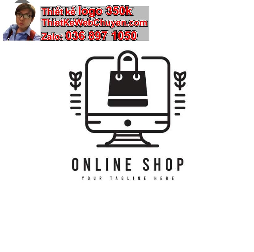 Thiết kế logo online màu đen trắng 