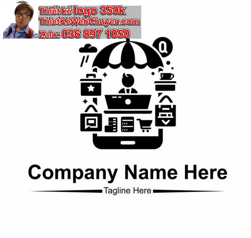 Thiết kế logo online màu đen trắng 