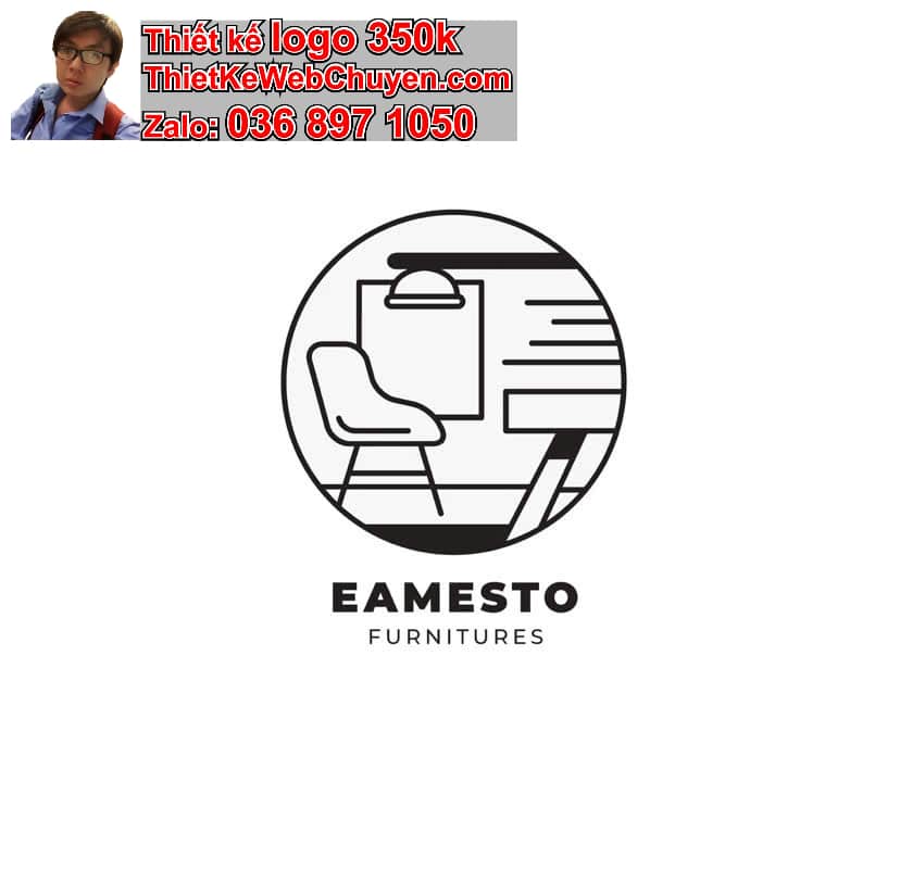 Thiết kế logo online màu đen trắng 