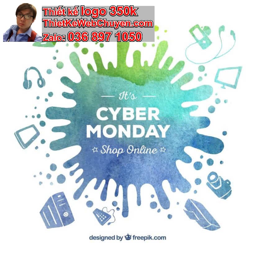 Thiết kế logo online màu xanh nước biển 